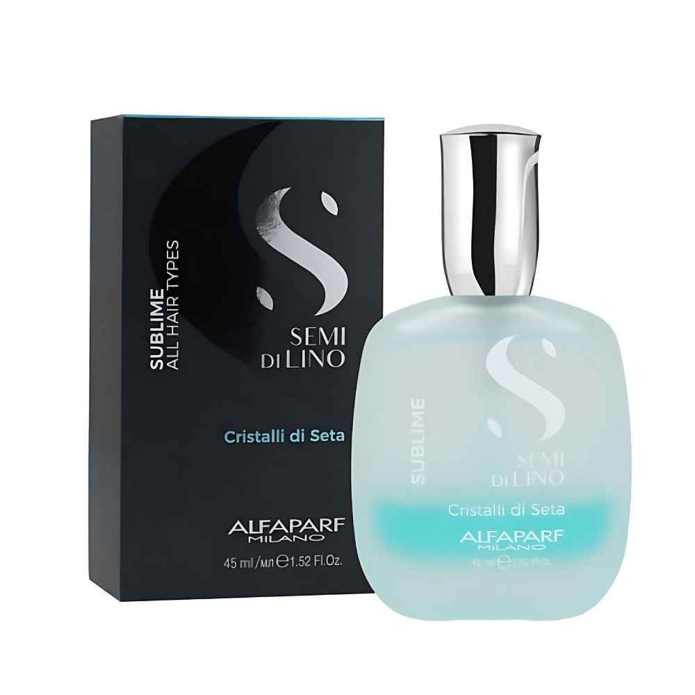 Alfaparf - Semi Di Lino Sublime Cristalli Di Seta - Sérum Bifásico De Cabello Con Extracto De Lino, Efecto Seda - 45 Ml